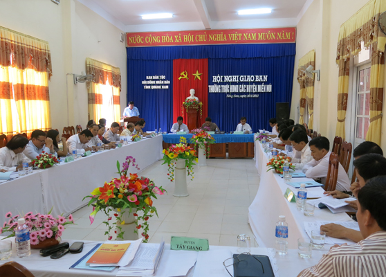 Ban Dân tộc HĐND tỉnh tổ chức Hội nghị giao ban với Thường trực HĐND  các huyện miền núi tỉnh Quảng Nam
