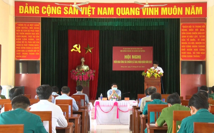 Nông Sơn: Hội nghị triển khai công tác chuẩn bị Lễ giao, nhận quân 2022