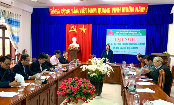 Ngân hàng Chính sách xã hội (CSXH) huyện Nông Sơn tổng kết hoạt động tín dụng CSXH năm 2022